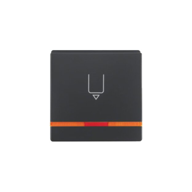 Berker MAN0207023 Hotelcard-Schaltaufsatz mit Aufdruck und oranger Linse Q.1/Q.3 tiefschwarz matt