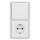 Jung Serie CD Komplett-Set Alpinweiß: CD590WW Wippe f. Schalter/Taster + 506U Wippschalter Universal Aus-Wechsel + CD1520WW SCHUKO Steckdose + CD581WW Rahmen 1fach