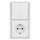 Jung Serie CD Komplett-Set Alpinweiß: CD1520WW SCHUKO Steckdose + CD595WW Wippe Serienschalter + 505U Wippschalter Serien + CD582WW Rahmen 2fach