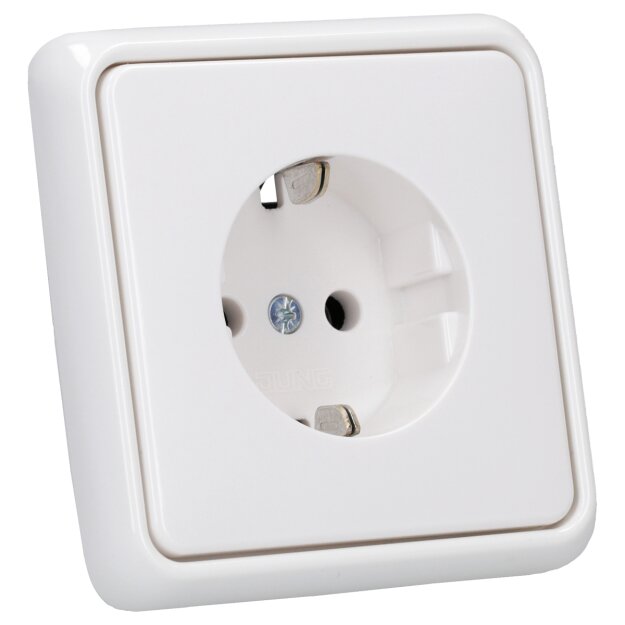 Jung Serie CD Komplett-Set Alpinweiß: CD1520WW SCHUKO Steckdose + CD581WW Rahmen 1fach