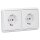 Jung Serie CD Komplett-Set Alpinweiß: 2x CD1520WW SCHUKO Steckdose + CD582WW Rahmen 2fach