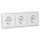 Jung Serie CD Komplett-Set Alpinweiß: 3x CD1520WW SCHUKO Steckdose + CD583WW Rahmen 3fach