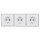 Jung Serie CD Komplett-Set Alpinweiß: 3x CD1520WW SCHUKO Steckdose + CD583WW Rahmen 3fach