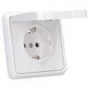 Jung Serie CD Komplett-Set Alpinweiß:  CD1520BFKLWW SCHUKO Steckdose mit Klappdeckel + CD581WW Rahmen 1fach