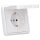 Jung Serie CD Komplett-Set Alpinweiß:  CD1520BFKLWW SCHUKO Steckdose mit Klappdeckel + CD581WW Rahmen 1fach