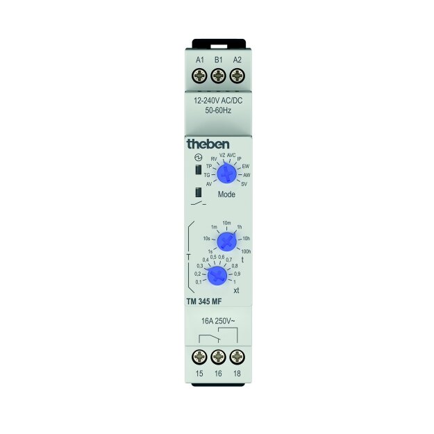 Theben 3450733 Elektronisches Zeitrelais mit 10 Betriebsarten TM 345 MF