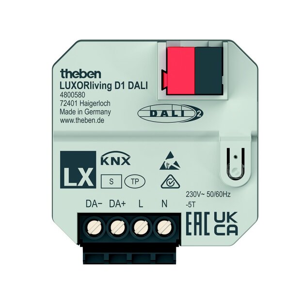 Theben 4800580 UP 1-fach DALI-Aktor DALI-2-zertifiziert LUXORliving D1 DALI