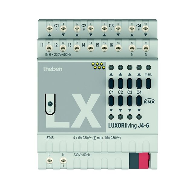 Theben 4800451 Jalousieaktor 4-fach LUXORliving J4-6