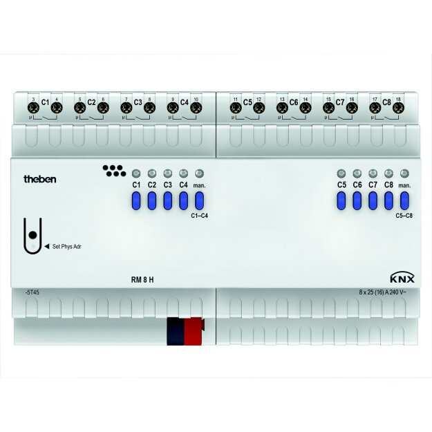 Theben 4940217 Schaltaktor 8 Kanäle 25A RM 8 H KNX