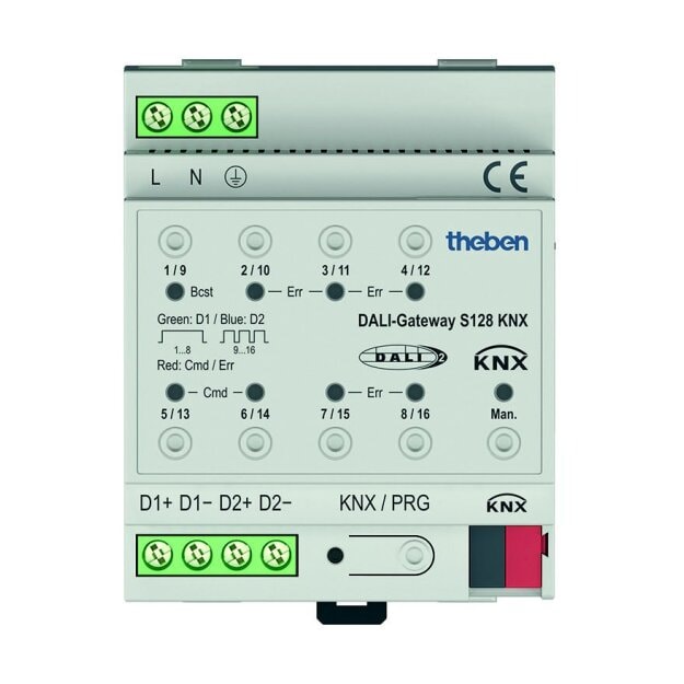 Theben 4940302 Schnittstelle 2-Kanal DALI-Gateway S128KNX DALI-Gateway S128KNX