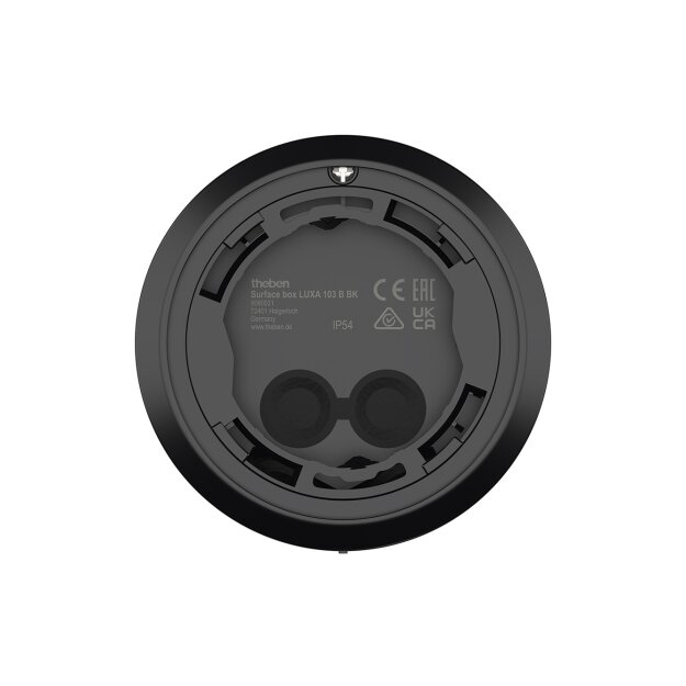 Theben 9080021 Rahmen für Aufputz-Montage Präsenzmelder Surfacebox LUXA 103 B BK Schwarz