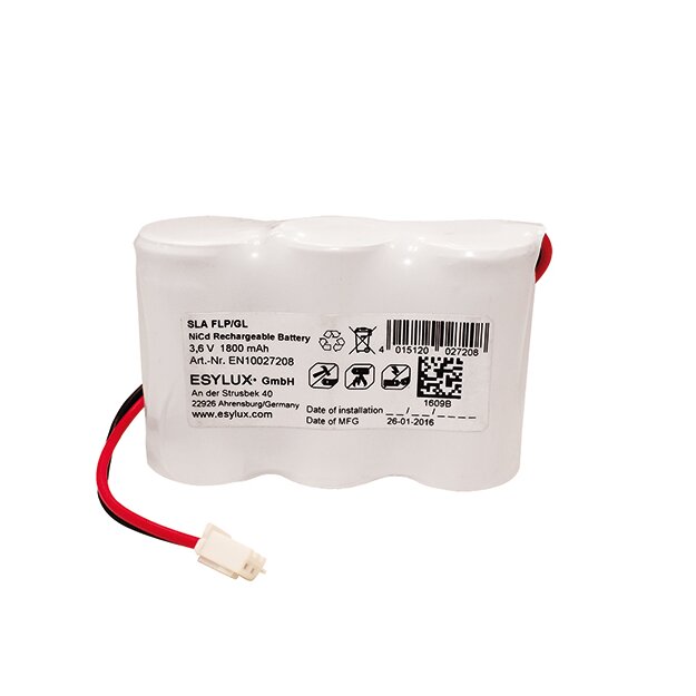 ESYLUX EN10027208 NiCd 3,6 V / 1,8 Ah Notlichtdauer 1 h / 3 h SLA FLP/GL BATTERY NiCd 1800mAh