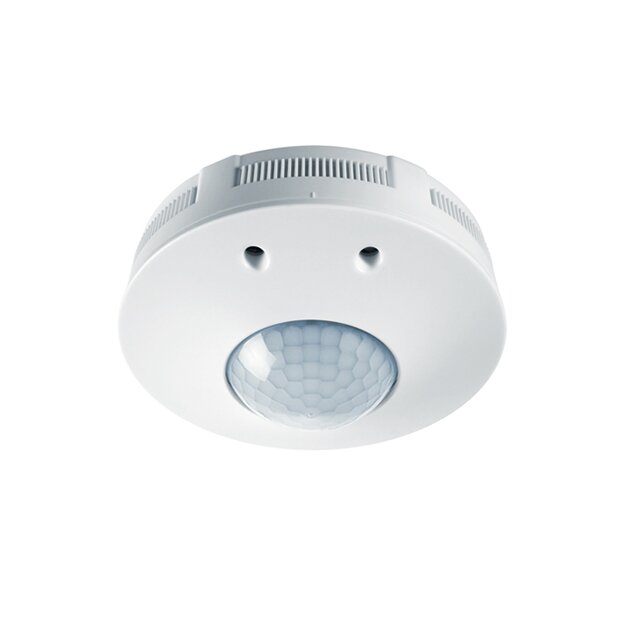 ESYLUX EP10427664 Decken-Präsenzmelder 360° Unterputz KNX-Bus Temperaturmessung relative Luftfeuchtemessung Messung der VOCs Reichweite ca Ø 8 m fernbedienbar PD-ATMO 360i/8 O AUX 30V KNX Weiß