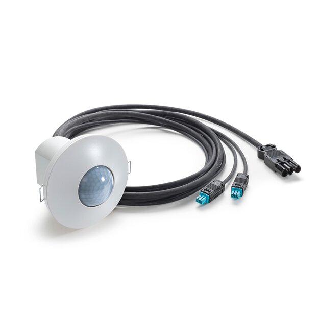 ESYLUX EP10427824 Decken-Präsenzmelder 360° Unterputz Reichweite ca Ø 8m DUO DALI/DSI GST PD-C 360i/8 DUO DALI WIELAND GST18 Weiß