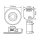 ESYLUX EP10428661 Design-Präsenzmelder DALI im Set mit DALI-Bus-Spannungsversorgung Reichweite ca 8 m im Ø 1 Kanal Unterputz Deckeneinbau rund PD-FLAT 360i/8 LARGE ROUND WHITE DALI SET Weiß