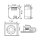 ESYLUX EP10428715 Design-Präsenzmelder DALI im Set mit DALI-Bus-Spannungsversorgung Reichweite ca 8 m im Ø 1 Kanal Unterputz Deckeneinbau quadratisch PD-FLAT 360i/8 SQUARE WHITE DALI SET Weiß