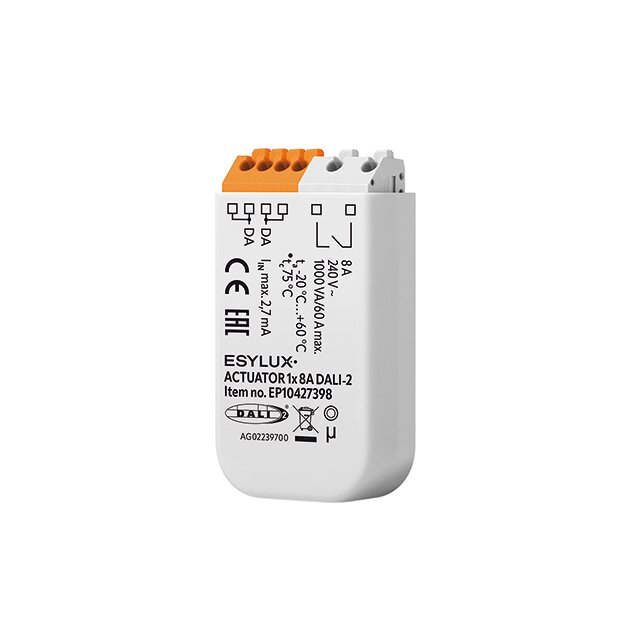 ESYLUX EP10427398 DALI-2 Schaltaktor Unterputz 1x Relaiskontakt 8 A Nulldurchgangschaltung ACTUATOR 1x 8A DALI-2