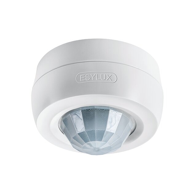 ESYLUX EB10430893 Decken-Präsenzmelder 360° Aufputz Reichweite ca Ø 24 m Nulldurchgangsschaltung PD 360/24 BASIC SMB Weiß