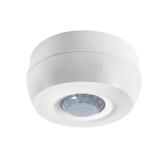 ESYLUX EB10431302 Decken-Präsenzmelder 360° Aufputz Reichweite ca Ø 8 m Schutzart IP54 230 V ~ schaltend PD 360/8 BASIC IP54 Weiß