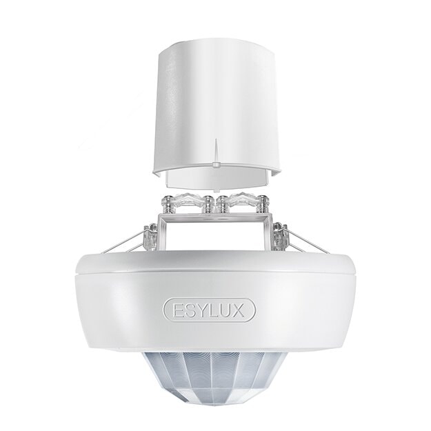 ESYLUX EB10431739 Deckeneinbau-Präsenzmelder 360° Aufputz Reichweite ca Ø 24 m Nulldurchgangsschaltung PD 360/24 BASIC FM Weiß
