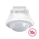 Esylux EB10431807 Deckeneinbau-Präsenzmelder Reichweite ca. Ø 8 m Nulldurchgangsschaltung fernbedienbar 10x BASIC EXPRESS PD 360° 08 IR 1C FM IP23 WH