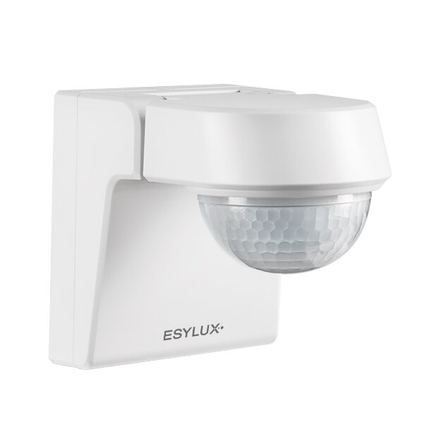 ESYLUX EM10025396 Bewegungsmelder 280° mit Unterkriechschutz 360° IP55 fernbedienbar DEFENSOR MD 280° 40 IR 1C IP55 WH Weiß