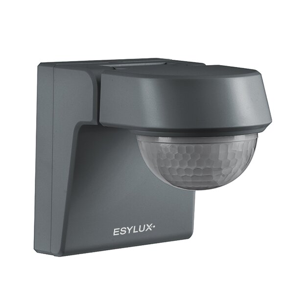 ESYLUX EM10025402 Bewegungsmelder 280° mit Unterkriechschutz 360° IP55 anthrazit fernbedienbar DEFENSOR MD 280° 40 IR 1C IP55 AN Grau
