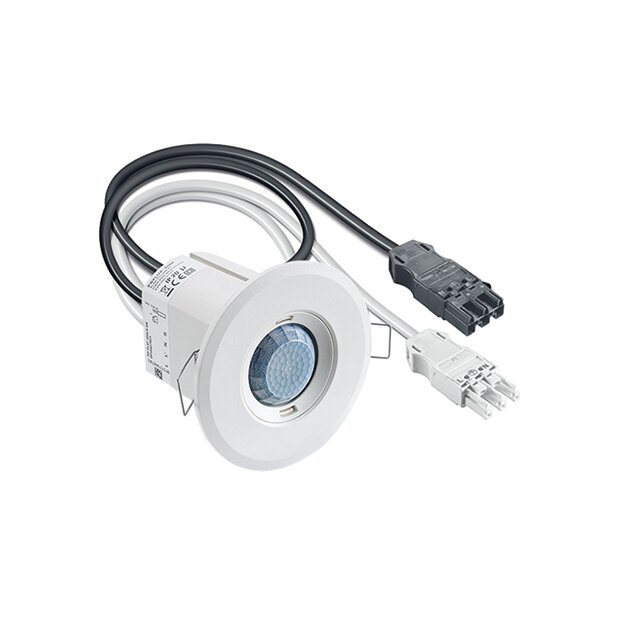 ESYLUX EP10424878 Decken-Präsenzmelder 360° Unterputz Reichweite ca Ø 8 m fernbedienbar PD-FLAT 360i/8 RW WAGO WINSTA CodeA Weiß