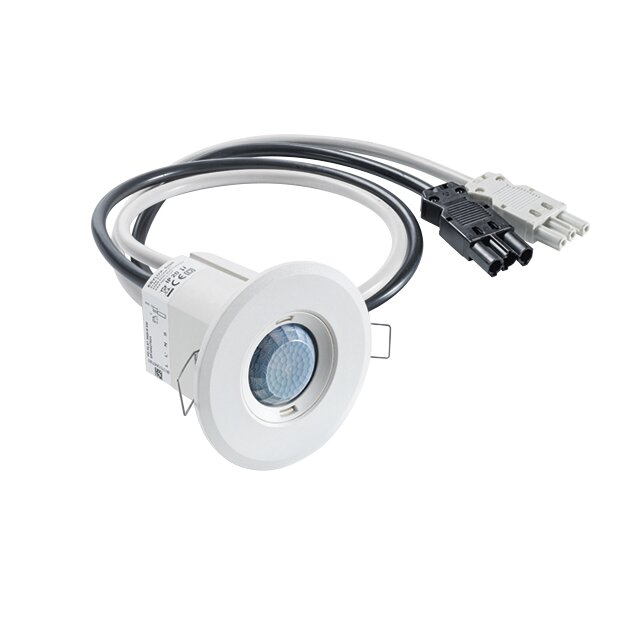 Esylux EP10427879 Decken-Präsenzmelder 360° Unterputz flache Bauweise Reichweite ca. Ø 8 m fernbedienbar rund Weiß Wieland GST-Stecker PD-FLAT-E 360i/8 RW WIELAND GST18