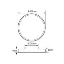 ESYLUX EO10850615 Runde flache LED-Anbauleuchte mit...