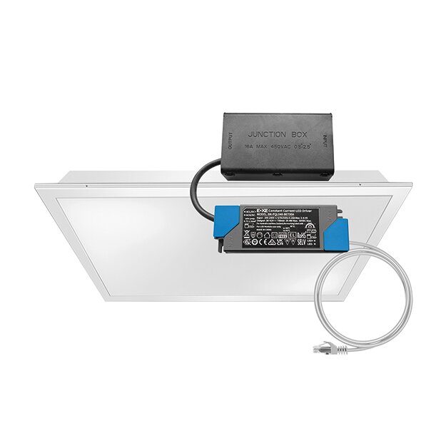 ESYLUX EQ10132506 LED-Deckeneinlegeleuchte mit opalem mikroprismatischem Diffusor Farbtemperatur ca 4000 K (neutral) CELINE-2 PNL 625 DDP OP 4000 840 IP20 SET Weiß