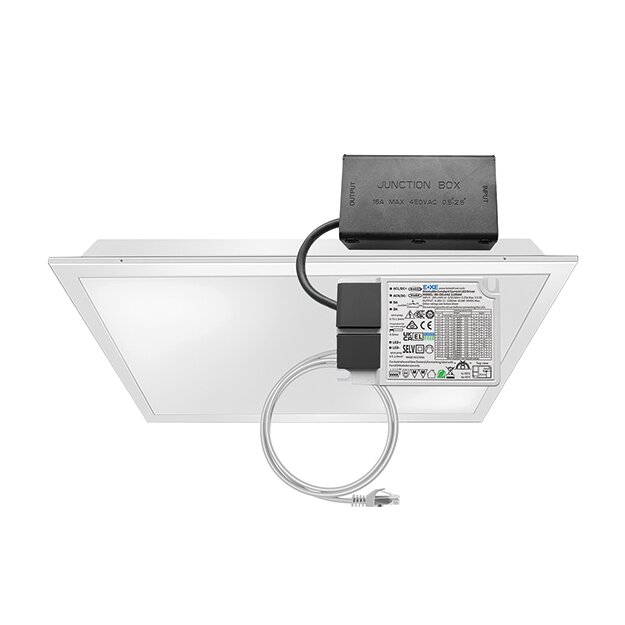 ESYLUX EQ10132513 LED-Deckeneinlegeleuchte mit opalem mikroprismatischem Diffusor Farbtemperatur ca 4000 K (neutral) CELINE-2 PNL 625 DDP OP 4000 840 IP20 DALI-2 SET Weiß