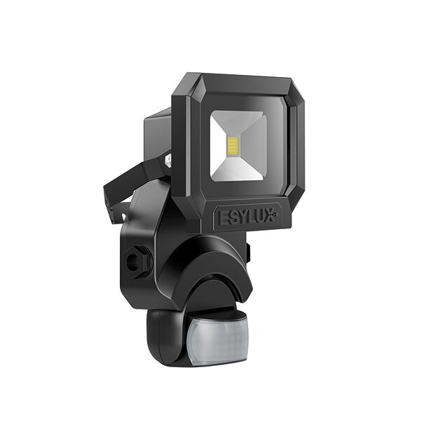 ESYLUX EL10810084 LED-Strahler 10 W mit 160° Bewegungsmelder ADF Montagebügel SUN AFL TR 1000 850 MD BK Schwarz