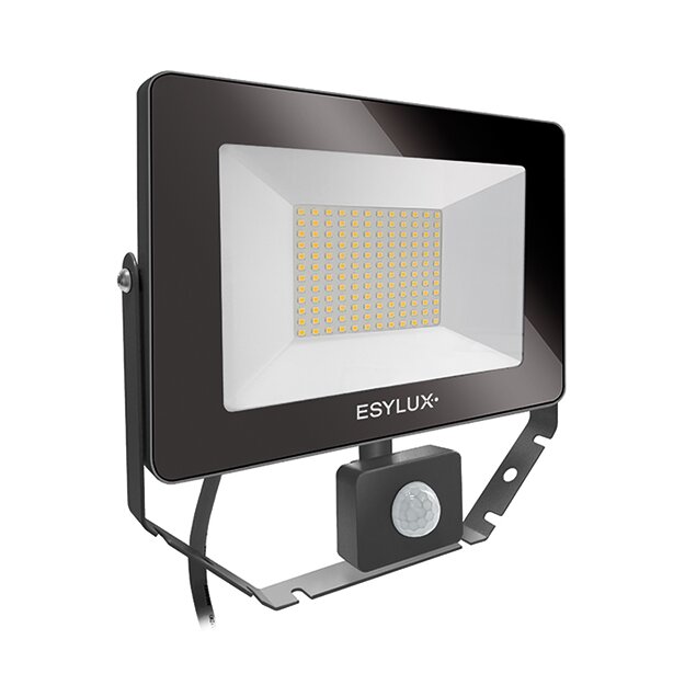 ESYLUX EL10810770 LED-Strahler 50 W 4000 K Bewegungsmelder BASIC AFL TR 5000 840 MD BK Schwarz