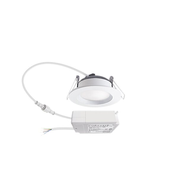 ESYLUX EO10298912 LED Downlight zum Einbau in Decken-/Wandausschnitten mit 68mm 5W 4K inkl Std Treiber DALI SwitchDIM ELSA-2 DL 68 OP 100° 500 840 DALI WH Weiß