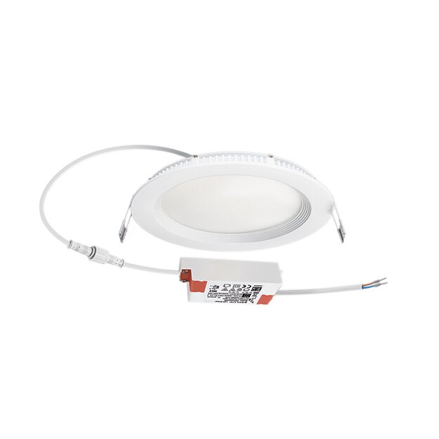 ESYLUX EO10298998 LED Downlight zum Einbau in Decken-/Wandausschnitten mit 165mm 9W 4K inkl Std Treiber an/aus ELSA-2 DL 165 OP 110° 900 840 WH Weiß
