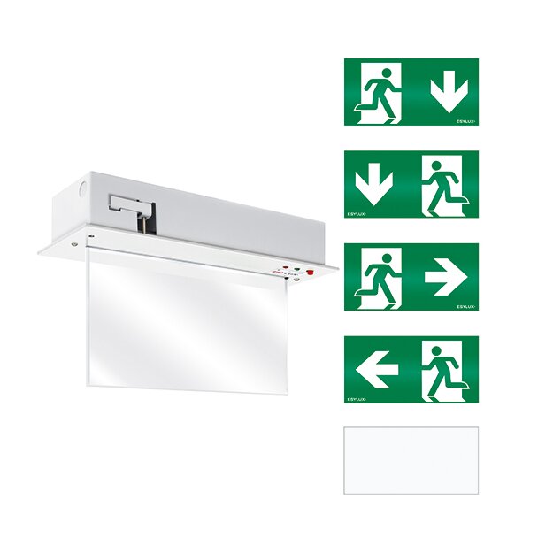 ESYLUX EN10031656 Notleuchte mit 3 h Notlichtdauer 32 m EKW Deckeneinbaumontage LED selbstüberwachend Fail-Safe-Kontakt SLD EL LED 3h 32m IR SC/C RM Weiß