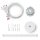 ESYLUX EO10850561 Abhängeset mit zentral montiertem Rohr transparenter 5-poliger Anschlussleitung und rundem Deckenbaldachin Länge 1000 mm SVENJA POLE PENDULUM SET 1000 Weiß