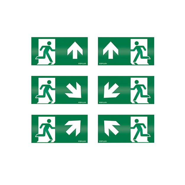 ESYLUX EN10031700 Alternativer Piktogramm-Satz (oben (beidseitig) unten links unten rechts oben links oben rechts) 32 m EKW für SLD-Notleuchten SLD SYMBOL SET ALTERNATIVE