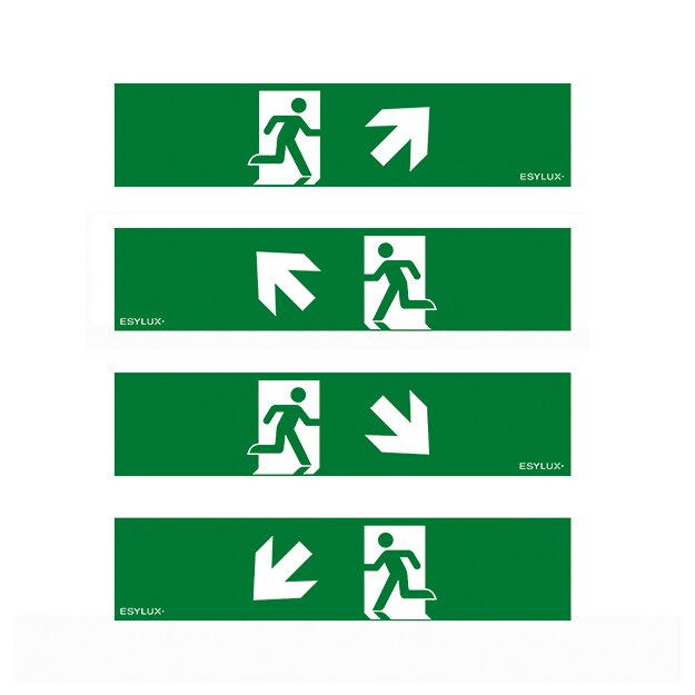 ESYLUX EN10032707 Piktogramm-Satz für Serie SLA 14 m Erkennungsreichweite oben rechts oben links unten rechts und unten links SLA 14 SYMBOL SET 2