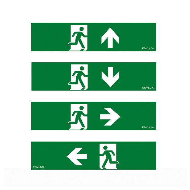 ESYLUX EN10032769 Piktogramm-Satz für Serie SLA 14 m Erkennungsweite Pfeil rechts links oben und unten SLA 14 SYMBOL SET 1
