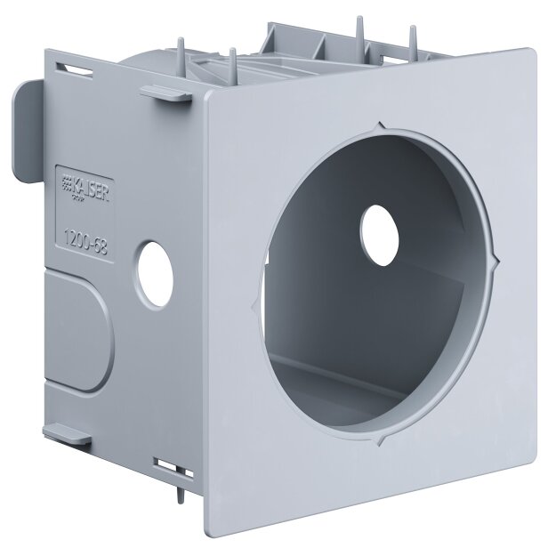 Kaiser 1200-68 Betonbau Einbaugehäuse 3D-Betondruck Einbauöffnung für Ø 68 mm Hohlwanddosen Kombinierbar 100 mm x 100 mm x 87 mm