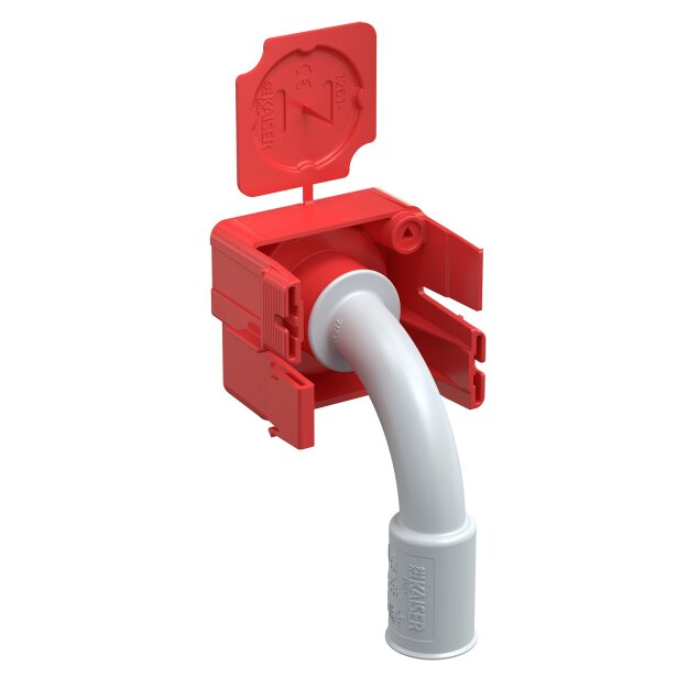 Kaiser 1261-95 Betonbau B2 Wand-Decken-Übergang 90° für Ø 20 mm-Rohre mit Magnetaufnahme 2-teilig mit Klebefläche und Deckel
