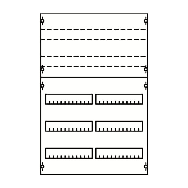 Striebel 2CPX037613R9999 2V1KA Reiheneinbaugeräte-Modul Reihenabstand 125mm, 5RE / BH1, 2FB