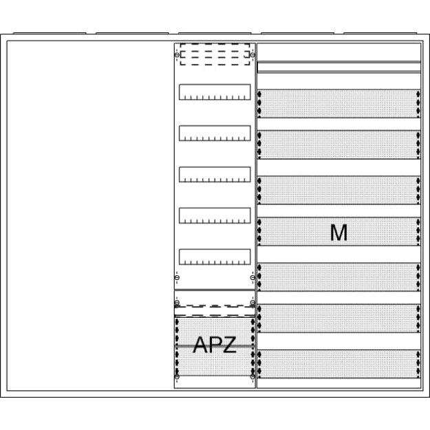 Striebel 2CPX054300R9999 AA57A2AMM Ausbauschrank, AP A57 2F1V5A2M2 Schutzklasse II, Schutzart IP31
