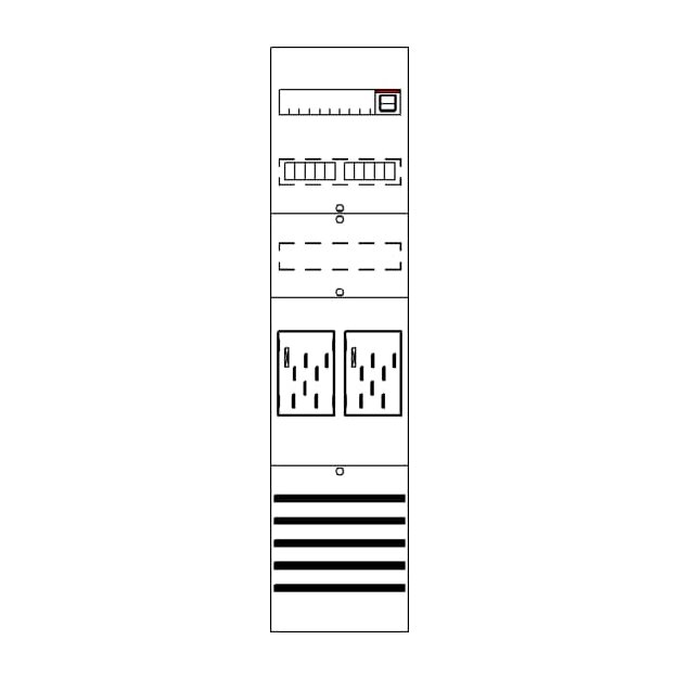 Striebel 2CPX054168R9999 BF17A2XAM Zählerfeld 7RE 2ZM vorverdrahtet mit BKE-I Netzsystem TN-S 5-polig