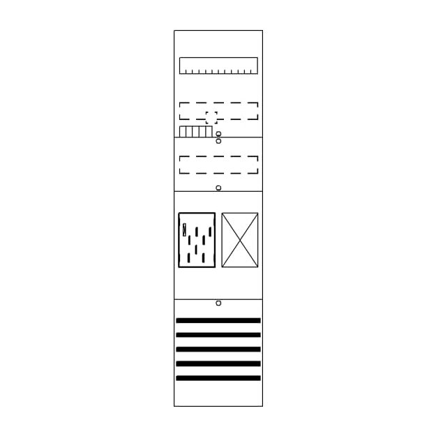 Striebel 2CPX054074R9999 BF17B11 Zählerfeld 7RE 1Z1R vorverdrahtet mit BKE-I Netzsystem TN-S 5-polig