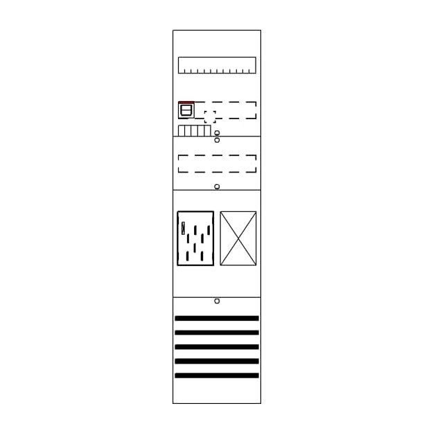 Striebel 2CPX054125R9999 BF17T11 Zählerfeld 7RE 1Z1R vorverdrahtet mit BKE-I Netzsystem TN-S 5-polig