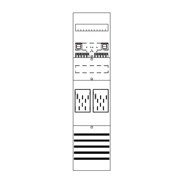 Striebel 2CPX054126R9999 BF17T2 Zählerfeld 7RE 1S vorverdrahtet mit BKE-I Netzsystem TN-S 5-polig