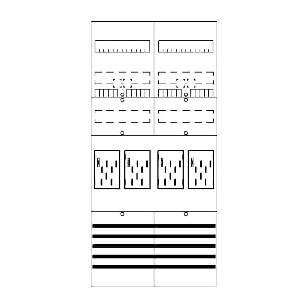 Striebel 2CPX054123R9999 BF27C4 Zählerfeld 7RE 4Z vorverdrahtet mit BKE-I Netzsystem TN-S 5-polig